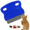 Patty Both Pet Lice & Flea Removal Comb/Brush, Stainless Steel Teeth, Sturdy Plastic Handle for Easy Cleaning (Blue)