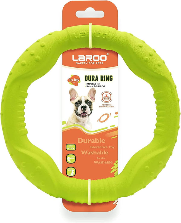 LaRoo Dog Toys for Aggressive Chewers, Floatable Dog Flying Disc, Interactive Tug Toy, Dog Ring Toy, Funny Teething Toys