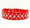 Bling Rhinestone PU Leather Crystal Diamond Pet Dog Cat Puppy Collar Black S M L XL (Red, S)