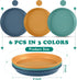 Gerrii 6 Pieces Shallow Cat Food Dish, Whisker Friendly, Lightweight, 6 Inch Wheat Straw Bowls, Suitable for Small Cats