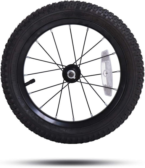 JOYSTAR Kids Bike Front Wheels Replacement - 12, 14, 16, 18 Inch with Solid Air Rubber Tire, Black & White