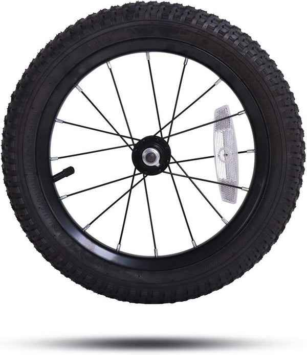 JOYSTAR Kids Bike Front Wheels Replacement - 12, 14, 16, 18 Inch with Solid Air Rubber Tire, Black & White