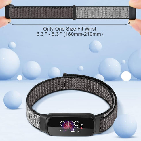 Nylon Bands Compatible with Fitbit Luxe, Adjustable Breathable Fabric Sport Straps Soft Replacement Solo Loop Wristband for Fitbit Luxe Fitness and Wellness Tracker for Women Men