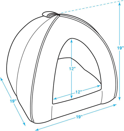 Pet Tent - Soft Bed for Dog and Cat by Best Pet Supplies, Sand Linen, 19" x 19" x H:19"