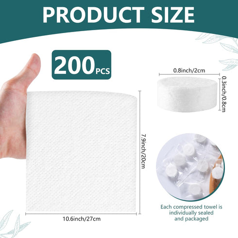 KISEER 200 Pieces Compressed Towels Portable Disposable Mini Compressed Coin Tissue Toilet Paper Tablets for Travel