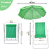 BIVVI 265 lbs 1 Beach Chair with Umbrella for Adults, High Back Folding Camping Armchair Shade Portable Sand Chair