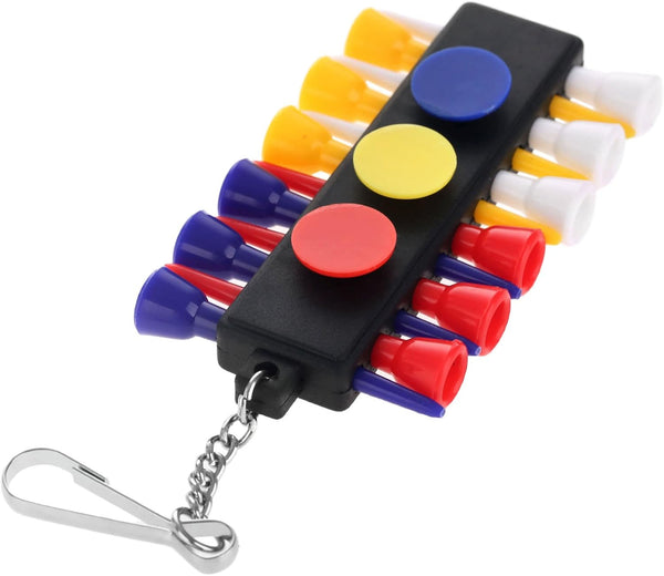 MUXSAM Black Golf Tee Holder for Bag, 1-Pack Carrier with 12 Tee Holes and 3 Ball Markers