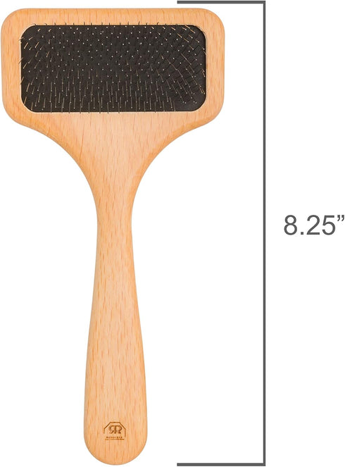 Redecker Fur Brush | Sheepskin and Fur Wire Slicker Brush | Daily Grooming for Rugs, Garments, Dogs, and Cats | Made in
