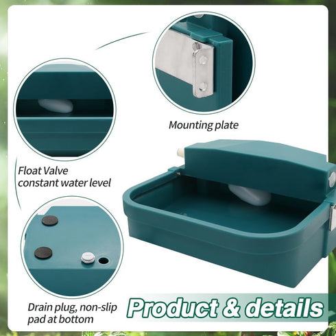 MODUODUO 9L/300oz Automatic Dog Water Dispenser Pet Waterer Capacity Large Wall-Mounted Drinking Water Bowl for Chicken