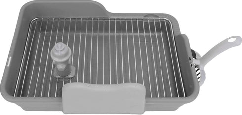 Durable Stainless Steel Dog Potty Tray for Small & Medium Breeds - Grey/Yellow