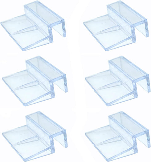 6 Pieces Acrylic Transparent Fish Tank Glass Cover Clip, Support Holders for Rimless Aquarium