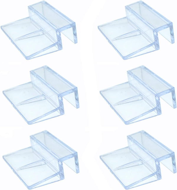 6 Pieces Acrylic Transparent Fish Tank Glass Cover Clip, Support Holders for Rimless Aquarium