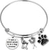 FOTAP Dog Groomer Gift - Pet Groomer Bracelet with Paw Print Charm, Bangle Gift for Pet Stylists