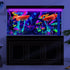 72X24IN Blacklight Aquarium Background, UV Reactive Mushroom & Starry Sky Terrarium Background with 10 EVA Tape