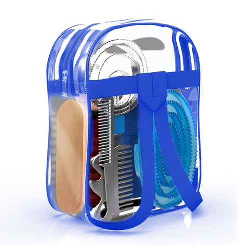 La La Pet 11Pcs Set Grooming Kit with Bag - Brush for Horse Cleaning, Care and Tack Room Supplies