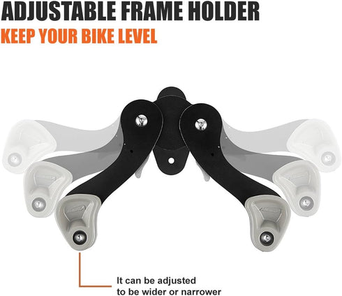 Ibera Bike Wall Mount - Secure Bike Storage up to 18kg with Adjustable Frame Holder & Soft Rubber Cradles