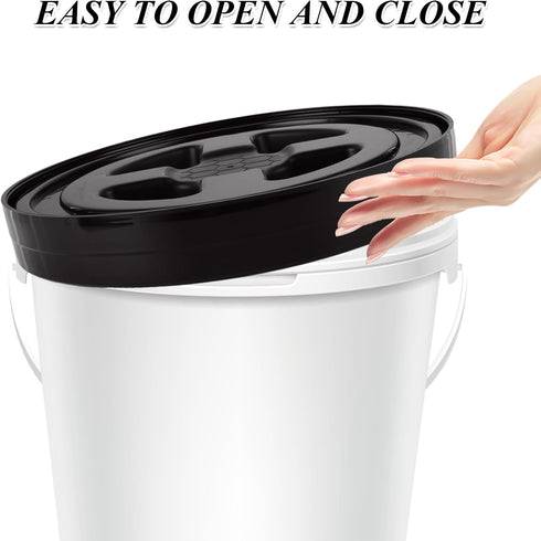 3PCS 5 5 Gamma,Black Gallon Screw Top Lids, Leak-Proof Seal Lids Bucket for Pet Food Storage Container Lids, Paint
