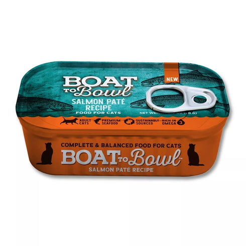 Boat to Bowl Salmon Fish Pate Recipe Wet Cat Food, 3 Pack of 3.17oz Cans, Rich in Omega-3s