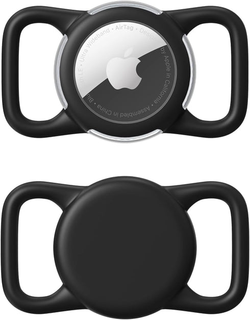 Waterproof Airtag Dog Collar Holder, Silicone & ABS Airtag Holder for Dog & Cat Collars, Ultra-Durable Protective Case