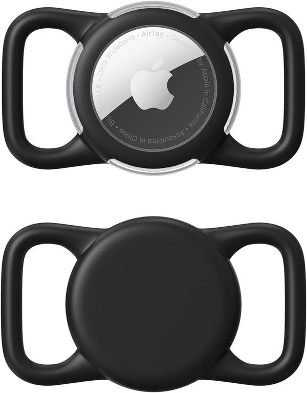 Waterproof Airtag Dog Collar Holder, Silicone & ABS Airtag Holder for Dog & Cat Collars, Ultra-Durable Protective Case