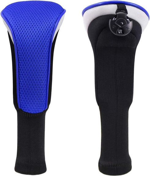 Golf Club Sock Long Neck Mesh Hybrid Putter Headcover with Interchangeable No. Tag