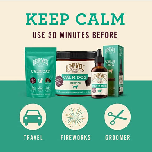 8 Hemp Well Calm Dog Soft Chews: Organic Hemp Infused with Melatonin - Calming Chews for Separation, Thunderstorms