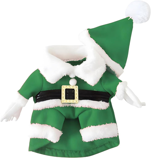 NACOCO Pet Christmas Costumes Dog Suit with Cap | Santa Claus Suit Dog Hoodies for Cats (Green, L)