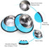 Stainless Steel Dog Bowls, Non Slip Anti Skid Stackable Food and Water Dishes for Small, Medium, Large Dogs (2 Pack)