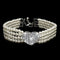 Dogs Kingdom 4 Rows Bling Rhinestone Heart Decor Collar Necklace, Dog Cat Pearls Necklace, White, M:10-12" Neck