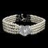 Dogs Kingdom 4 Rows Bling Rhinestone Heart Decor Collar Necklace, Dog Cat Pearls Necklace, White, M:10-12" Neck