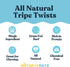 hotspot pets Tripe Twists for Dogs - (10 Pack) Premium All Natural Beef Sticks, Crunchy Dog Chew Treats - Rawhide Free