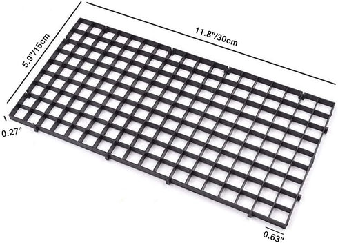 4 Pcs Aquarium Divider Tray Plastic Grid Aquarium Egg Crate Light Diffuser, Fish Tank Divider Filter Bottom Isolation with 8 Pcs Sucker Clip(Black)