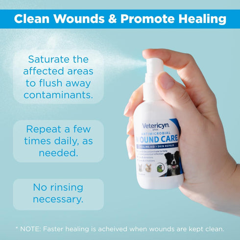 3 Vetericyn Plus Dog Wound Care Spray | Healing Aid and Skin Repair, Clean Wounds, Relieve Dog Skin Allergies, Safe