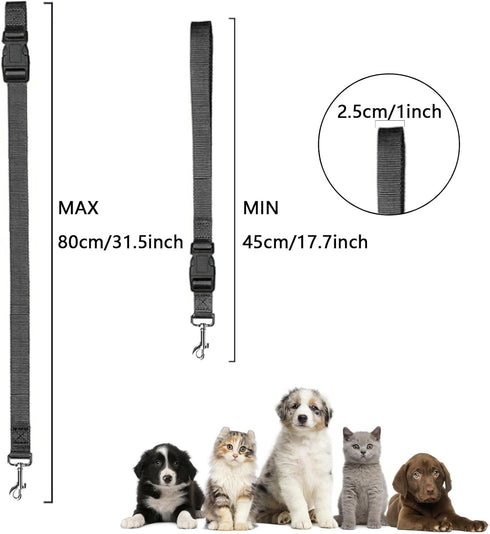 Dog Grooming Loop, Adjustable Nylon Belly Straps for Bathing Safety Tether, Grey Black for Grooming Table