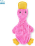 Best Pet Supplies Crinkle Dog Toy for Small, Medium, and Large Breeds, Cute No Stuffing Duck with Soft Squeaker, Fun for Indoor Puppies and Senior Pups, Plush No Mess Chew and Play - Light Pink