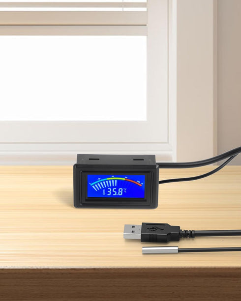 KEYNICE Digital Thermometer, Aquarium Temperature Monitor with USB Power Supply, LCD Display