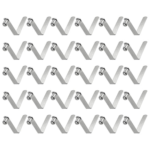 HARFINGTON 30pcs V-Shaped Solid Lift Kayak Paddle Snap Spring Clip 6x8.5x33mm 65Mn Spring Steel Telescopic Locking Tube