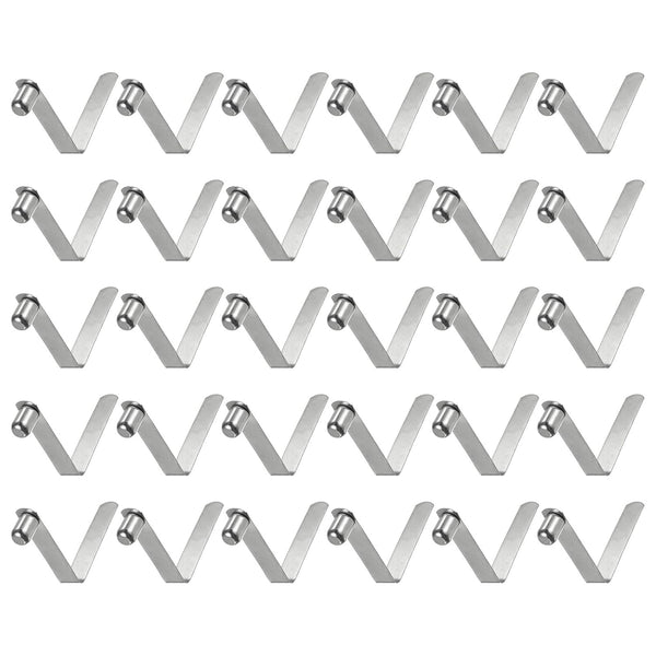 HARFINGTON 30pcs V-Shaped Solid Lift Kayak Paddle Snap Spring Clip 6x8.5x33mm 65Mn Spring Steel Telescopic Locking Tube
