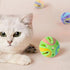 1.9" 6PCS, Toy(3 1 Colorful Cat Toy Balls with Bell Interactive Hollow Design, Plastic, Training Exercise in Color B)