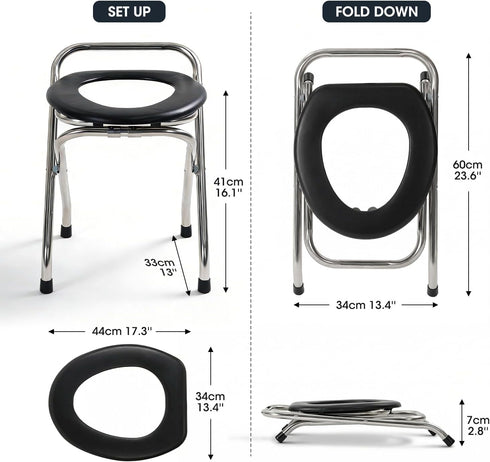 350LBS 50 MOON LENCE Portable Toilet for Camping Travel Toilets Potty for Adults, Capacity with Toilet Bags, Paper
