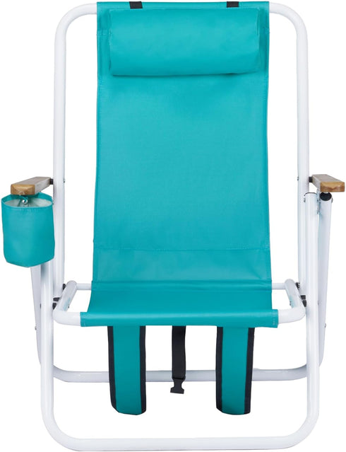 Volowoo Backpack Chair,4 Backpack Beach Chairs for Adults,Folding Beach Chair, Folding Heavy Duty Camping Position
