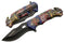 SZCO Supplies 8” Firefighter Decal Liner Lock Tactical Folding Knife, Assisted Open, Red
