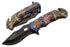 SZCO Supplies 8” Firefighter Decal Liner Lock Tactical Folding Knife, Assisted Open, Red