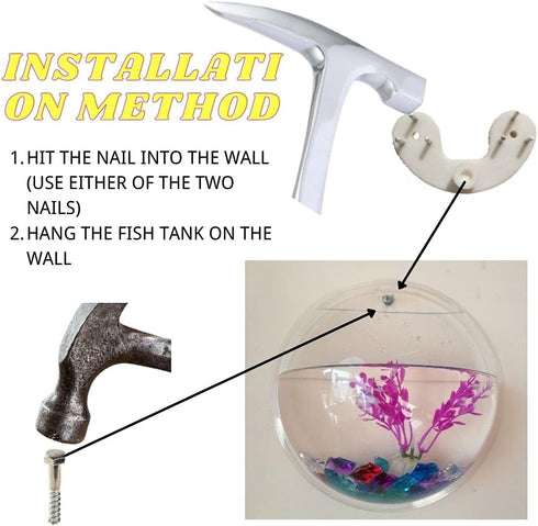 Creative Acrylic Hanging Wall Mounted Fish Tank, Mini Aquarium Planter for Home Decor
