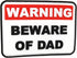 Warning Beware of Dad PVC Hook and Loop Patch | Funny Tactical