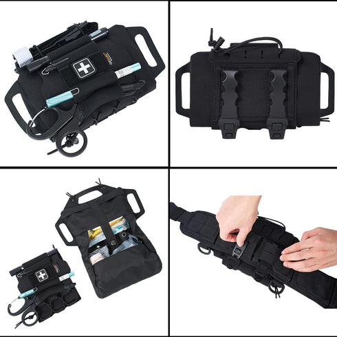 OEBABE Tactical IFAK Pouch MOLLE Trauma Kit Holder Rapid Tear-Away First Aid Belt Pouch Durable Two Piece Deployment