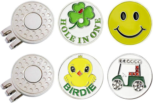 Golf Ball Markers with Hat Clips Value Sets for Men Women, Removable Attaches Easily to Golf Cap, Premium Gifts