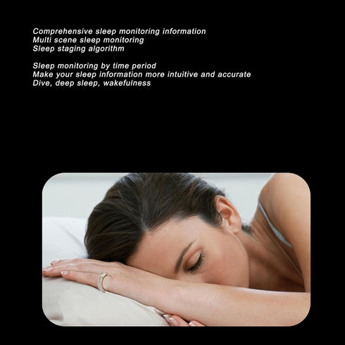 Smart Fitness Ring, Step Counting, Sleep Quality Monitoring, IP68 Waterproof Health Ring with Charging Case, Reshape