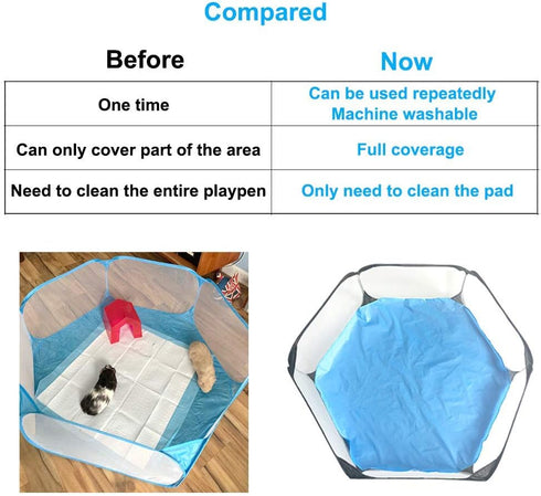 Amakunft Waterproof Pads for Small Animal Playpen, Reusable Liners for Guinea Pig, Rabbit, Hamster (42.5in x 41in)