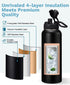 Insulated Water Bottle 40 oz - Metal Hydro Thermal Flask with Straw & Auto Spout Lid, Leak Proof for Hiking